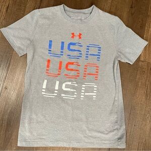 Under Armour Boys Heatgear Loose USA T-Shirt, YLG